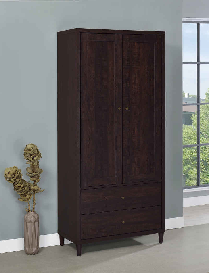 Wadeline 2-door Tall Accent Storage Cabinet Rustic Tobacco - 950724