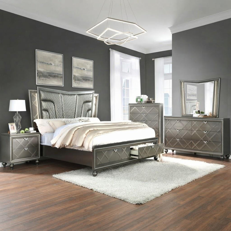 Wallace - Charcoal Mirror with LED Light - B245-M