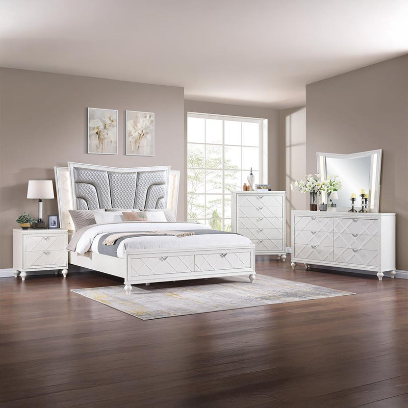 Wallace - Cream King Bed, Dresser, Mirror - B237-KDM