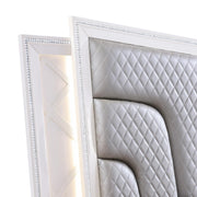 Wallace - Cream Storage King Bed with Upholstered Headboard and LED Light - B237-K-Bed
