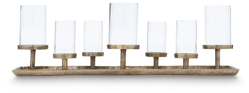 Wallmond Antique Brass Finish Candle Holder - A2000820