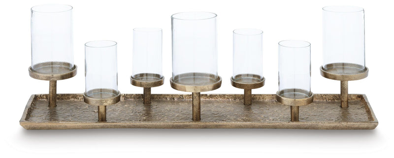 Wallmond Antique Brass Finish Candle Holder - A2000820