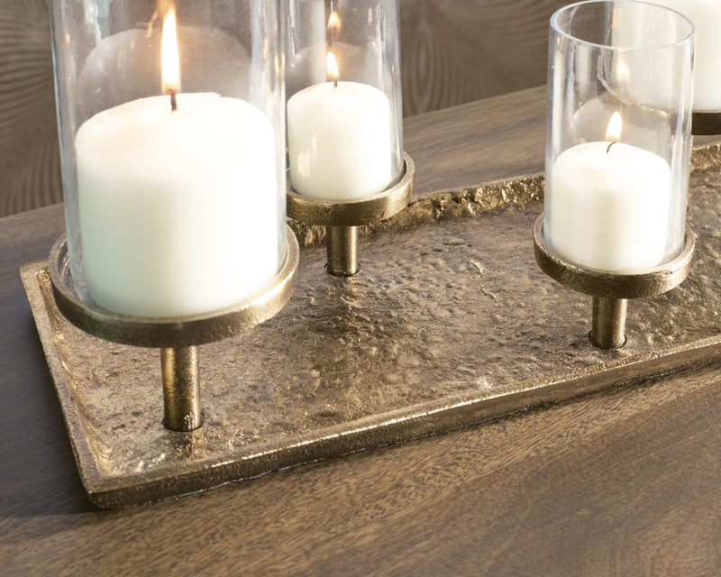 Wallmond Antique Brass Finish Candle Holder - A2000820