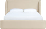 Warby Vegan Leather Upholstered King Bed in Beige - WarbyBeige-K