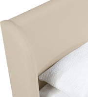 Warby Vegan Leather Upholstered King Bed in Beige - WarbyBeige-K
