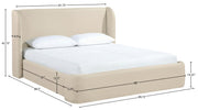 Warby Vegan Leather Upholstered King Bed in Beige - WarbyBeige-K