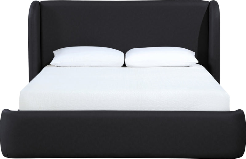 Warby Vegan Leather Upholstered King Bed in Black - WarbyBlack-K