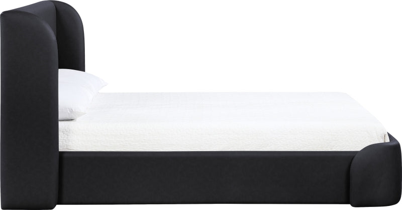 Warby Vegan Leather Upholstered King Bed in Black - WarbyBlack-K