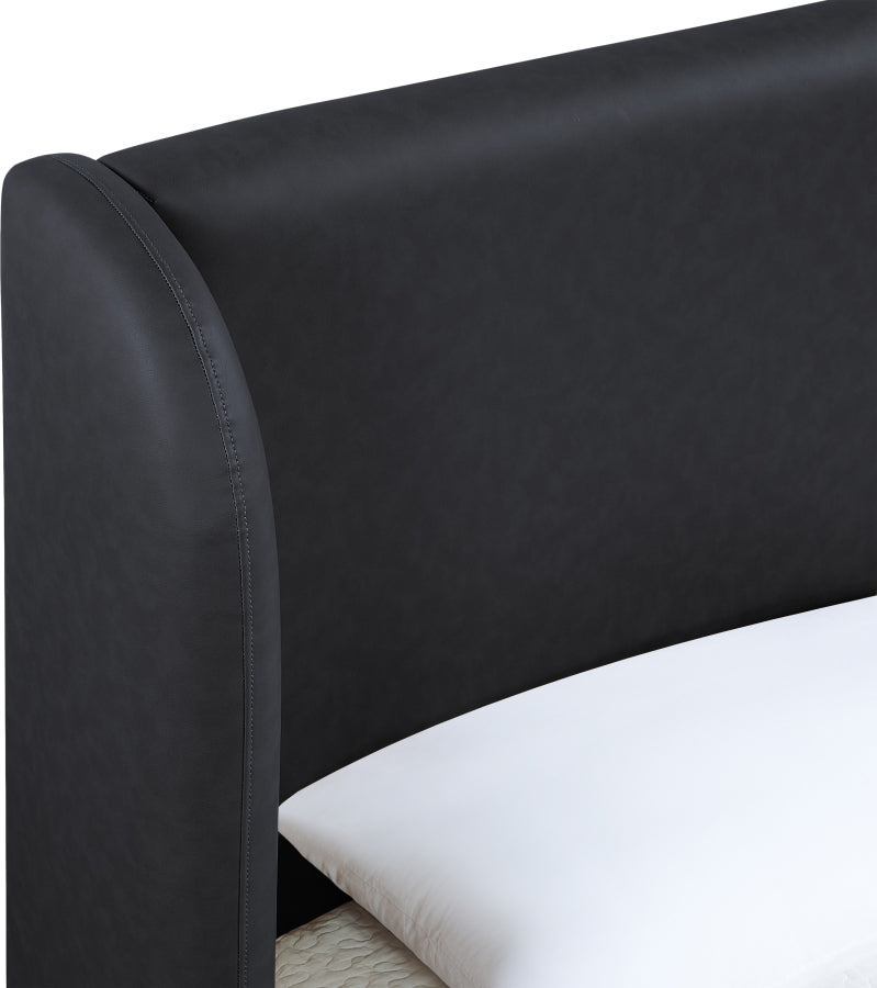 Warby Vegan Leather Upholstered King Bed in Black - WarbyBlack-K