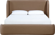 Warby Vegan Leather Upholstered King Bed in Brown - WarbyBrown-K