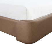 Warby Vegan Leather Upholstered King Bed in Brown - WarbyBrown-K
