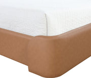 Warby Vegan Leather Upholstered King Bed in Cognac - WarbyCognac-K