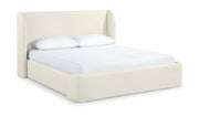 Warby Vegan Leather Upholstered King Bed in Cream - WarbyCream-K