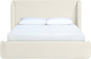 Warby Vegan Leather Upholstered King Bed in Cream - WarbyCream-K