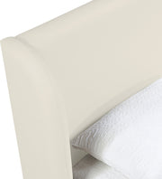 Warby Vegan Leather Upholstered King Bed in Cream - WarbyCream-K