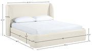 Warby Vegan Leather Upholstered King Bed in Cream - WarbyCream-K