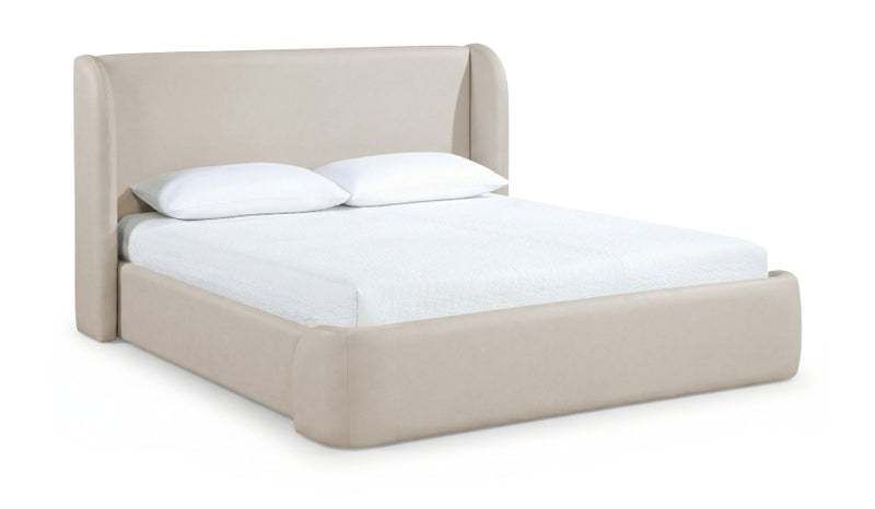 Warby Vegan Leather Upholstered King Bed in Taupe - WarbyTaupe-K