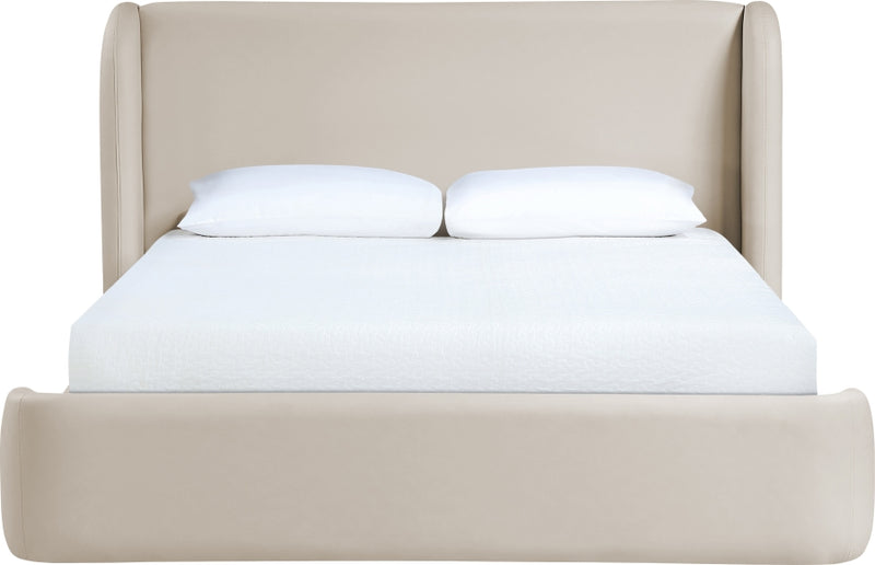 Warby Vegan Leather Upholstered King Bed in Taupe - WarbyTaupe-K