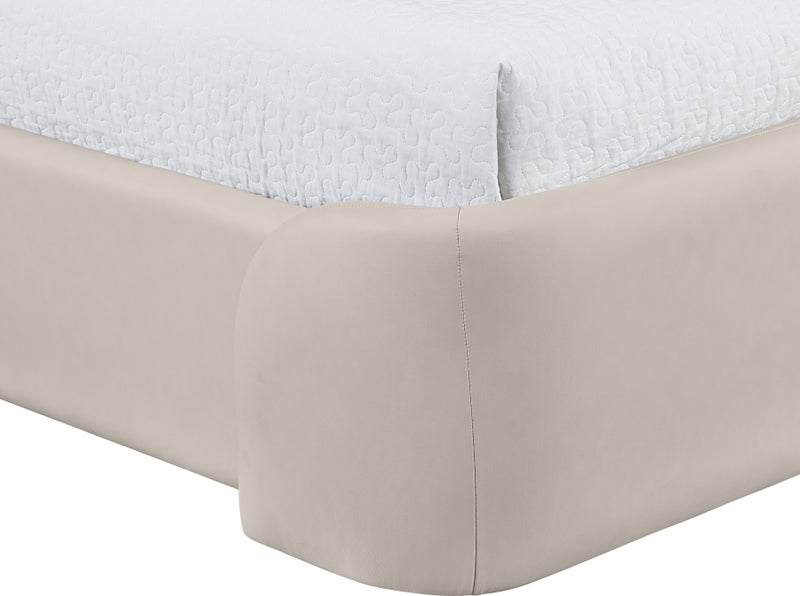 Warby Vegan Leather Upholstered King Bed in Taupe - WarbyTaupe-K