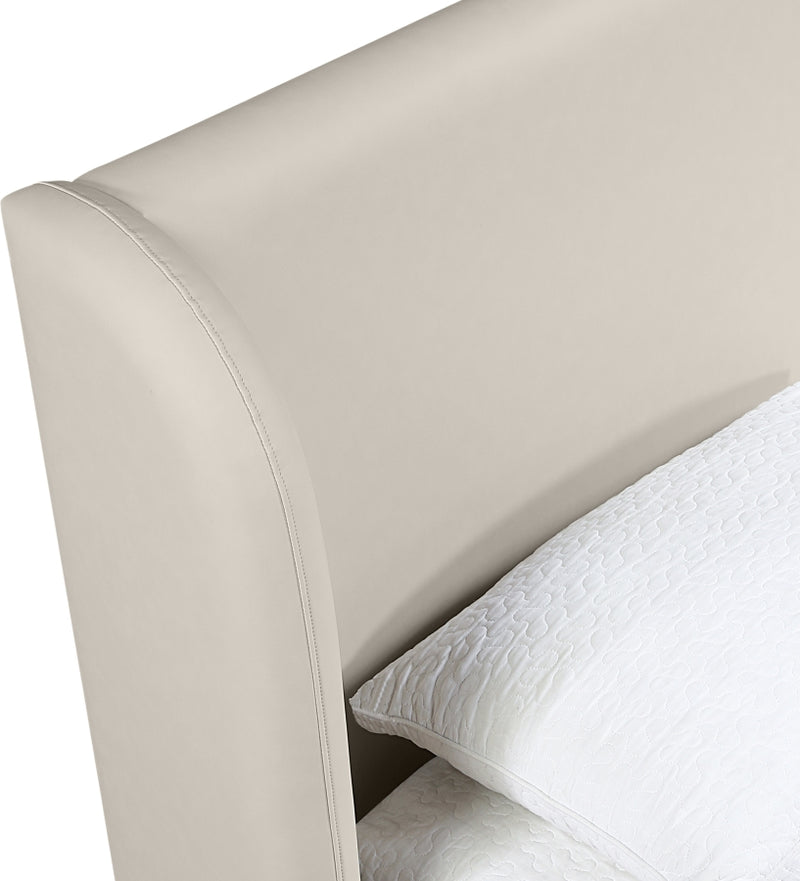 Warby Vegan Leather Upholstered King Bed in Taupe - WarbyTaupe-K