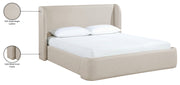 Warby Vegan Leather Upholstered Queen Bed in Taupe - WarbyTaupe-Q
