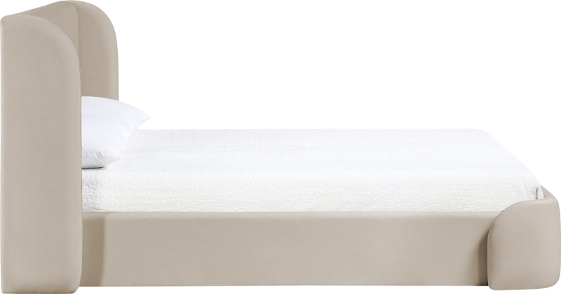 Warby Vegan Leather Upholstered Queen Bed in Taupe - WarbyTaupe-Q