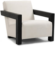 Ward Linen Textured Fabric Upholstered Accent Chair in Cream - 478Cream