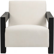 Ward Linen Textured Fabric Upholstered Accent Chair in Cream - 478Cream