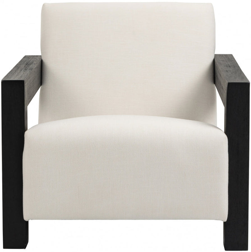 Ward Linen Textured Fabric Upholstered Accent Chair in Cream - 478Cream