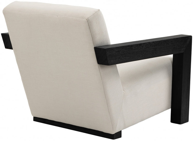 Ward Linen Textured Fabric Upholstered Accent Chair in Cream - 478Cream