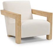 Ward Linen Textured Fabric Upholstered Accent Chair in Cream - 479Cream