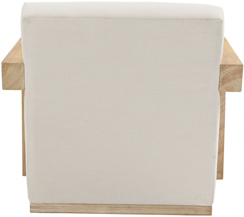 Ward Linen Textured Fabric Upholstered Accent Chair in Cream - 479Cream