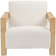 Ward Linen Textured Fabric Upholstered Accent Chair in Cream - 479Cream