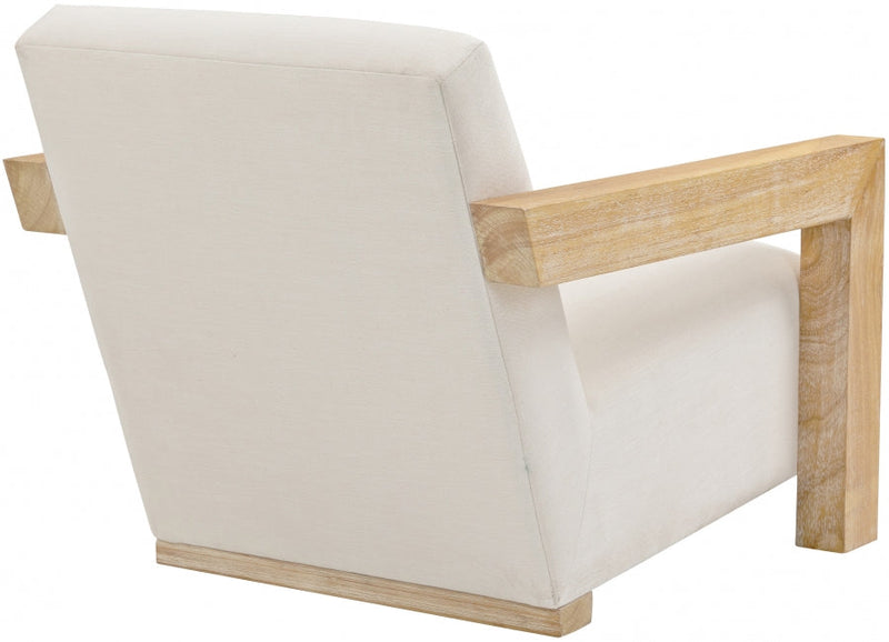 Ward Linen Textured Fabric Upholstered Accent Chair in Cream - 479Cream
