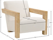 Ward Linen Textured Fabric Upholstered Accent Chair in Cream - 479Cream