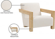 Ward Linen Textured Fabric Upholstered Accent Chair in Cream - 479Cream