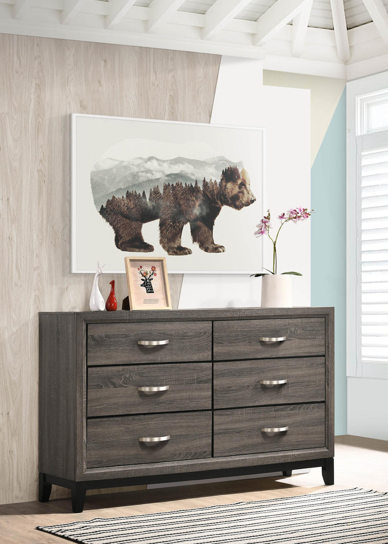 Watson 6-drawer Dresser Grey Oak - 212423