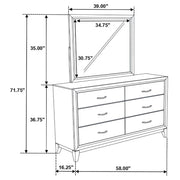 Watson 6-drawer Dresser with Mirror Grey Oak - 212423M