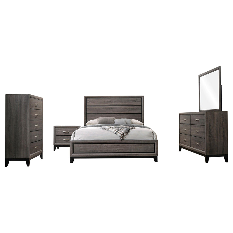 Watson Five-piece Eastern King Bedroom Set Grey Oak - 212421KE-S5