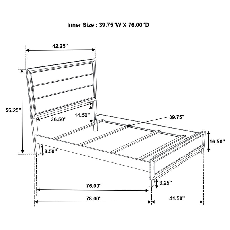 Watson Five-piece Twin Bedroom Set Grey Oak - 212421T-S5