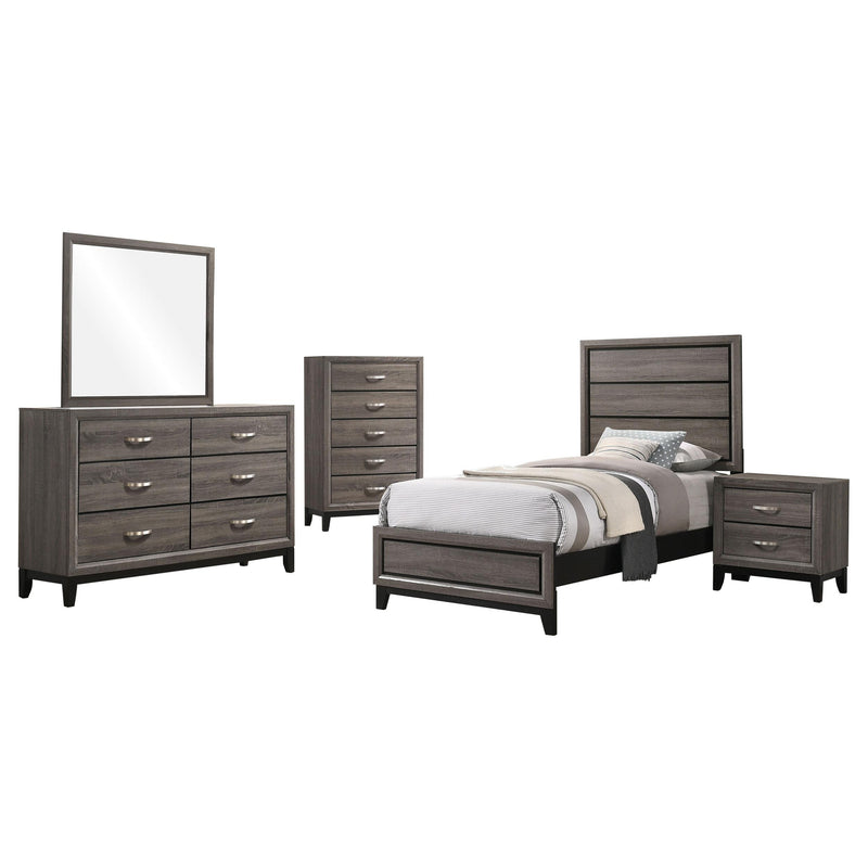 Watson Five-piece Twin Bedroom Set Grey Oak - 212421T-S5