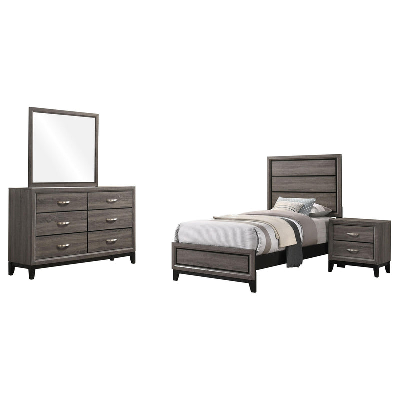 Watson Four-piece Twin Bedroom Set Grey Oak - 212421T-S4