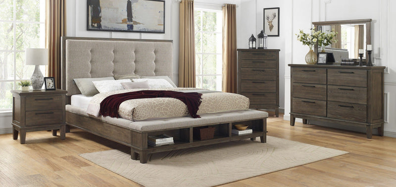 Watson Gray Upholstered Storage Panel Bedroom Set - Gate FurnitureBedroom Set