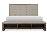 Watson Gray Upholstered Storage Panel Bedroom Set - Gate FurnitureBedroom Set