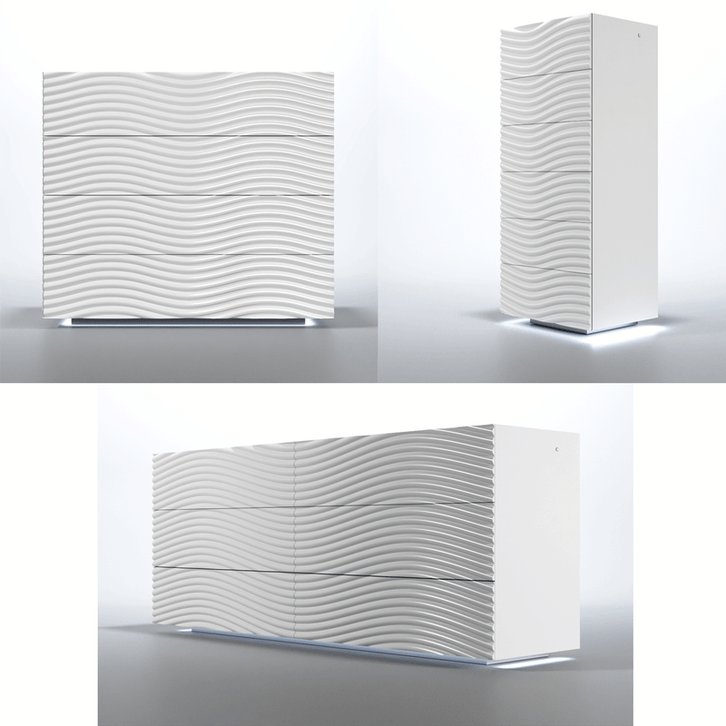 Wave Dressers/Chest White Set - Gate Furniture