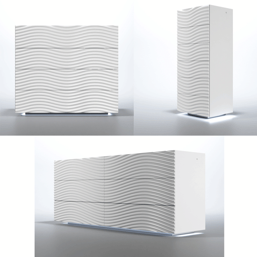 Wave Dressers/Chest White Set - Gate Furniture