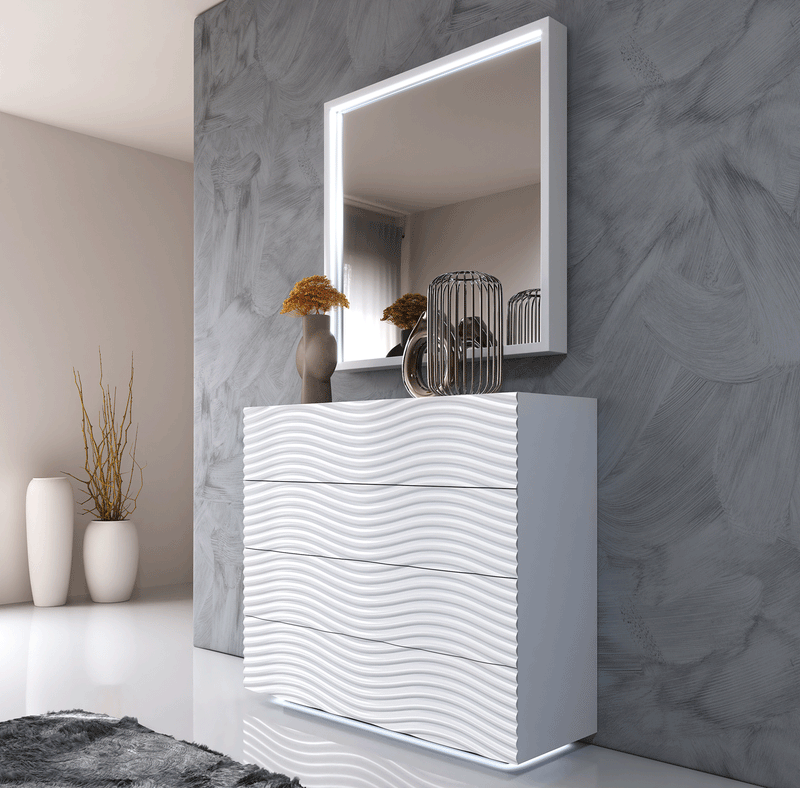 Wave Dressers/Chest White Set - Gate Furniture
