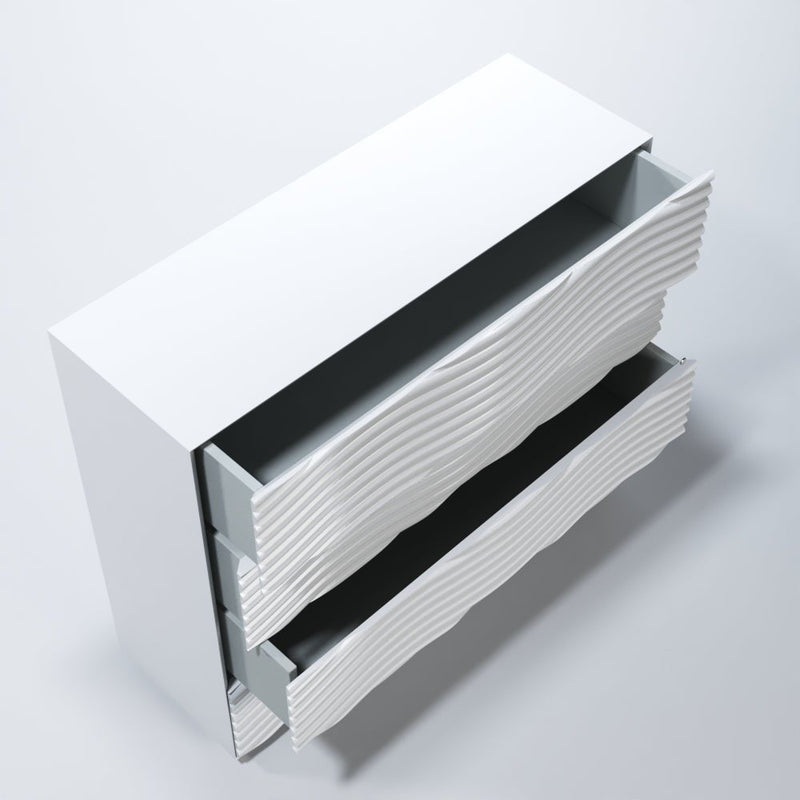 Wave Dressers/Chest White Set - Gate Furniture