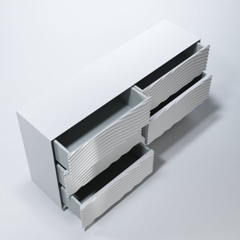 Wave Dressers/Chest White Set - Gate Furniture