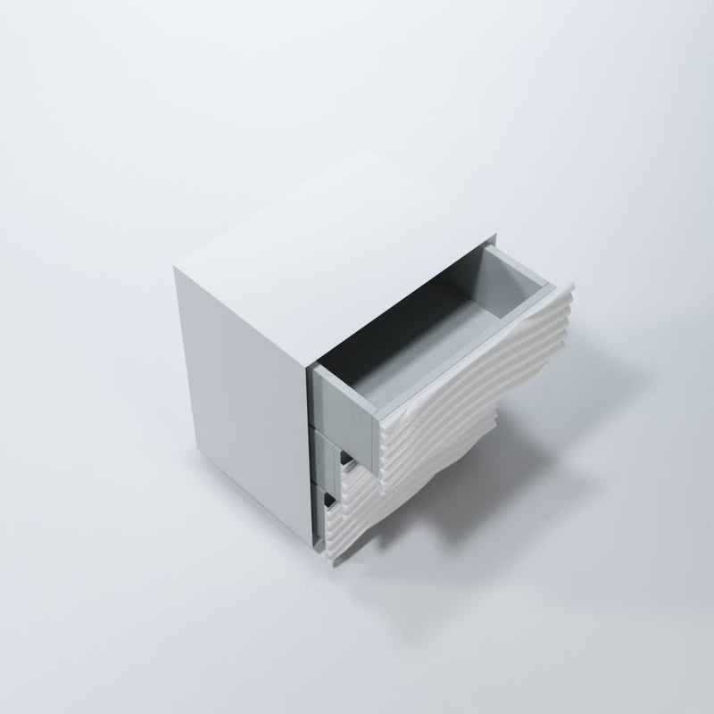 Wave Nightstand White Set - Gate FurnitureNightstand